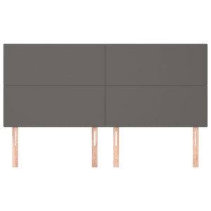 Testiera 4 pz Grigio 80x5x78/88 cm in Similpelle