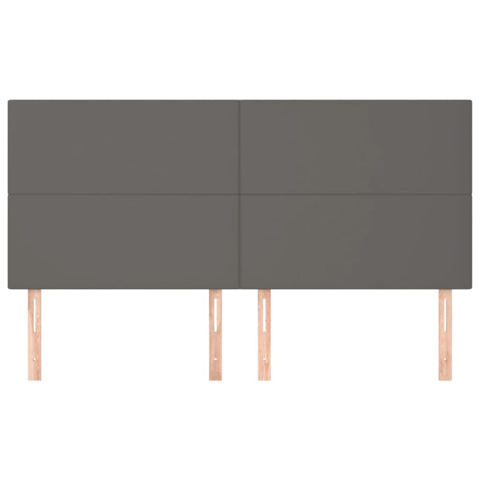 Testiera 4 pz Grigio 80x5x78/88 cm in Similpelle