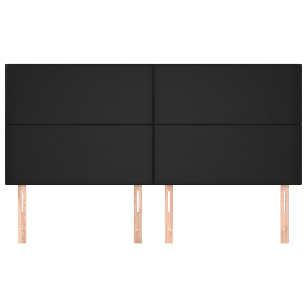 Testiera 4 pz Nero 90x5x78/88 cm in Similpelle