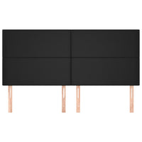 Testiera 4 pz Nero 90x5x78/88 cm in Similpelle