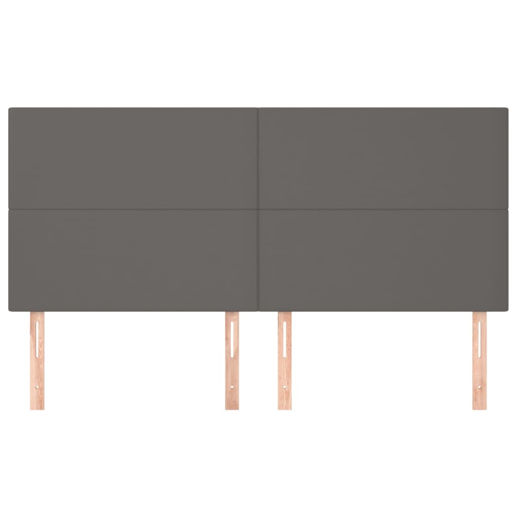 Testiere 4 pz Grigie 100x5x78/88 cm in Similpelle 3116164