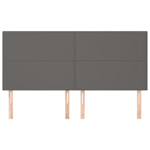 Testiere 4 pz Grigie 100x5x78/88 cm in Similpelle 3116164