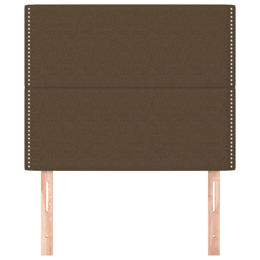 Testiera 2 pz Marrone Scuro 100x5x78/88 cm in Tessuto 3116185