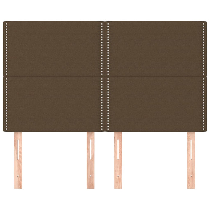 Testiere 4 pz Marrone Scuro 72x5x78/88 cm in Tessuto 3116193