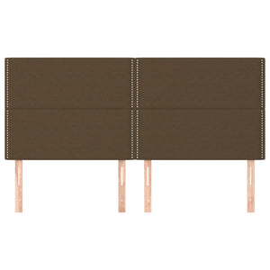 Testiera 4 pz Marrone Scuro 80x5x78/88 cm in Tessuto 3116201