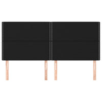 Testiera 4 pz Nera 90x5x78/88 cm in Tessuto 3116208