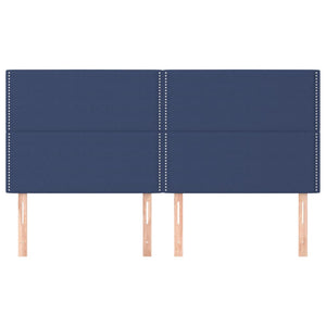 Testiera 4 pz Blu 100x5x78/88 cm in Tessuto 3116220