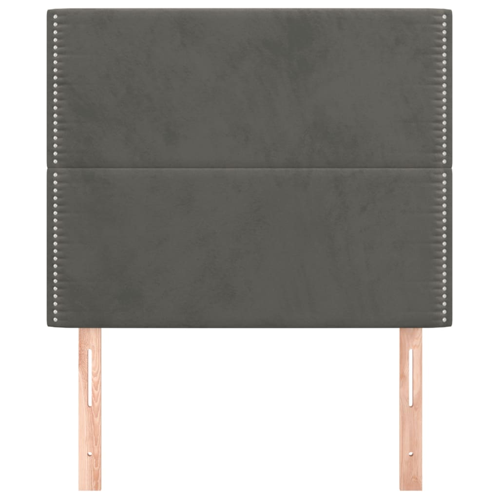 Testiera 2 pz Grigio Scuro 80x5x78/88 cm in Velluto 3116223