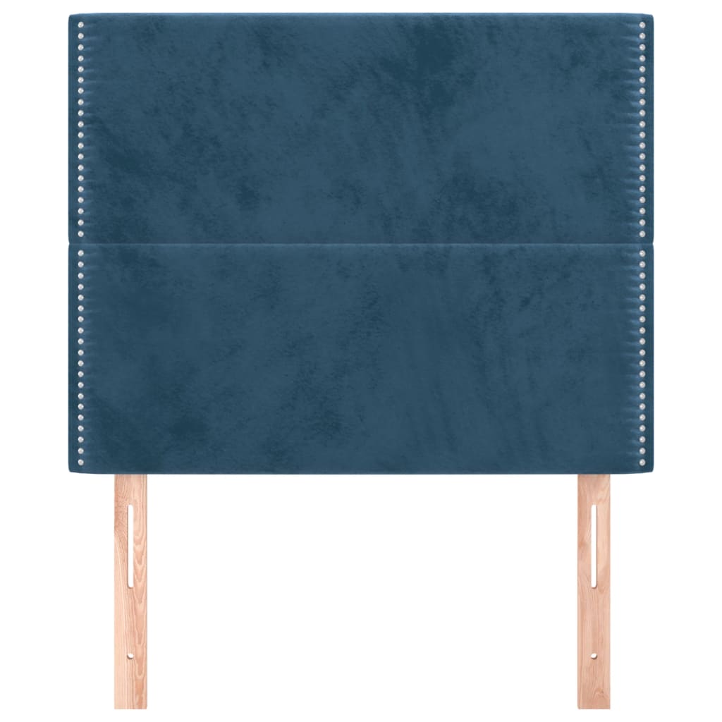 Testiera 2 pz Blu scuro 90x5x78/88 cm in Velluto