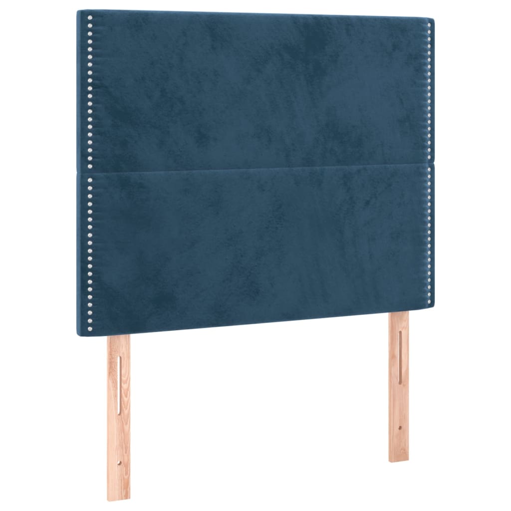 Testiera-Testata-Testiera Decorativa Blu Scuro 100x5x118/128 cm Velluto 356302