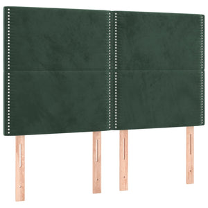 Testiere 4 pz Verde Scuro 72x5x78/88 cm in Velluto 3116243