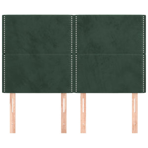 Testiere 4 pz Verde Scuro 72x5x78/88 cm in Velluto