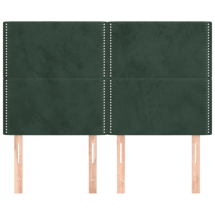 Testiere 4 pz Verde Scuro 72x5x78/88 cm in Velluto