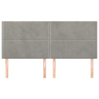 Testiera 4 pz Grigio Chiaro 80x5x78/88 cm in Velluto 3116246