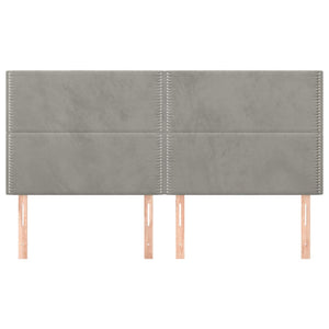 Testiera 4 pz Grigio Chiaro 90x5x78/88 cm in Velluto 3116252