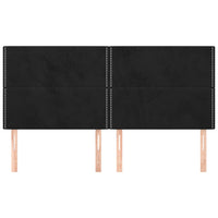 Testiera-Testata-Testiera Decorativa Nera 200x5x118/128 cm Velluto 796796