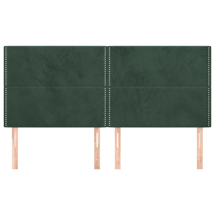 Testiere 4 pz Verde Scuro 100x5x78/88 cm in Velluto 3116261