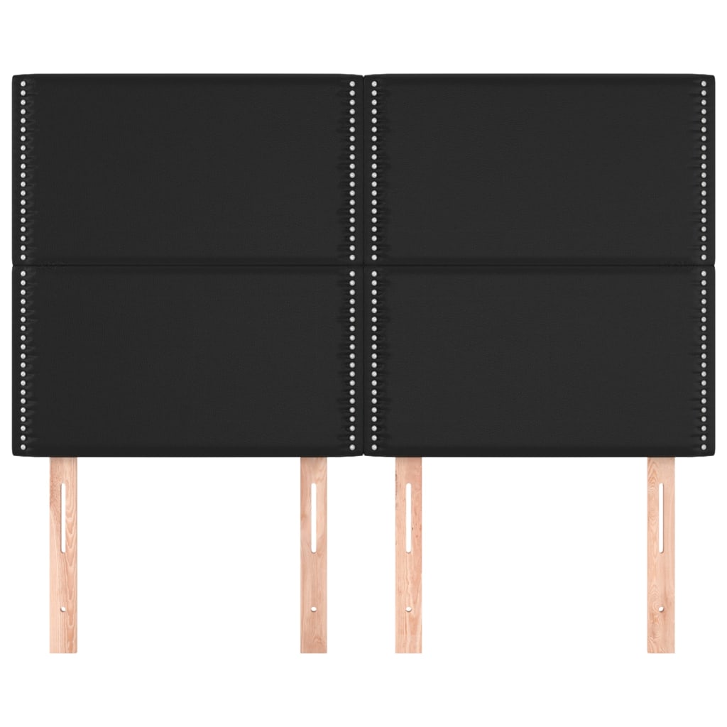 Testiere 4 pz Nere 72x5x78/88 cm in Similpelle