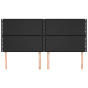 Testiera 4 pz Nera 80x5x78/88 cm in Similpelle 3116288