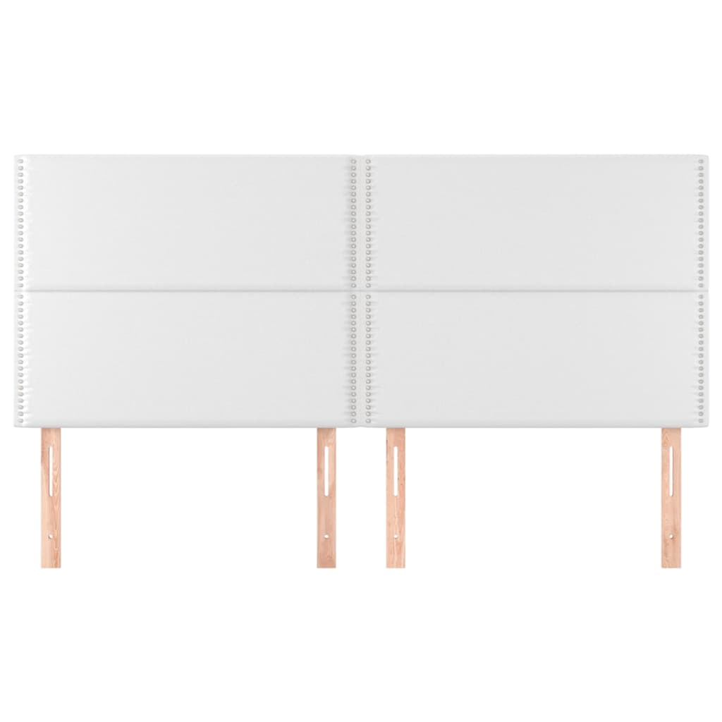 Testiera 4 pz Bianca 90x5x78/88 cm in Similpelle