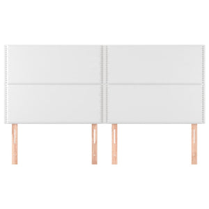 Testiera 4 pz Bianca 90x5x78/88 cm in Similpelle
