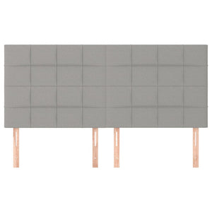 Testiera 4 pz Grigio Chiaro 90x5x78/88 cm in Tessuto 3116346