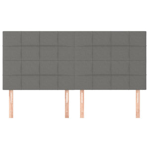 Testiera 4 pz Grigio Scuro 90x5x78/88 cm in Tessuto 3116347