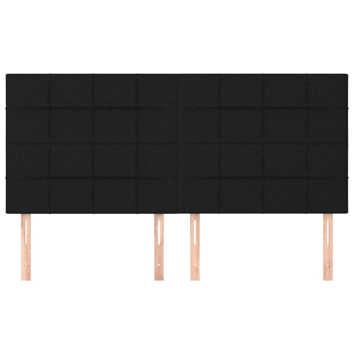 Testiera 4 pz Nera 90x5x78/88 cm in Tessuto 3116348