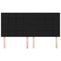 Testiere 4 pz Nero 100x5x78/88 cm in Tessuto 3116356