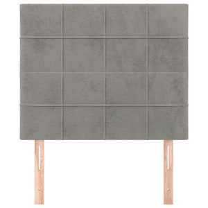 Testiera-Testata Decorativa Grigio Chiaro 80x5x118/128 cm Velluto 710579