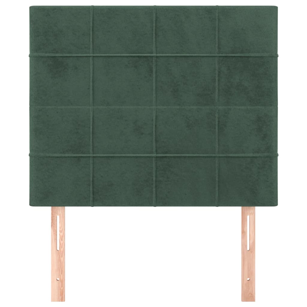 Testiera 2 pz Verde Scuro 80x5x78/88 cm in Velluto 3116365