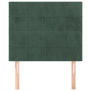 Testiera 2 pz Verde Scuro 80x5x78/88 cm in Velluto 3116365