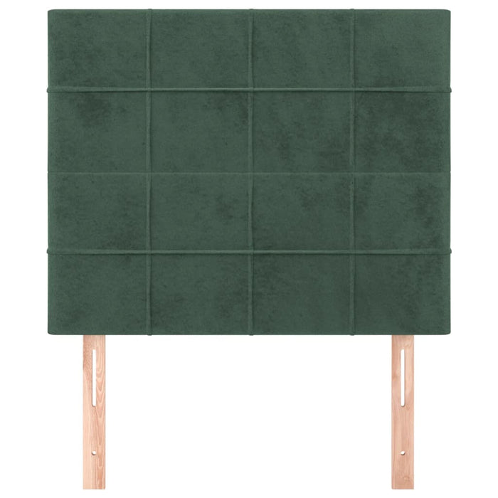 Testiera 2 pz Verde Scuro 80x5x78/88 cm in Velluto 3116365