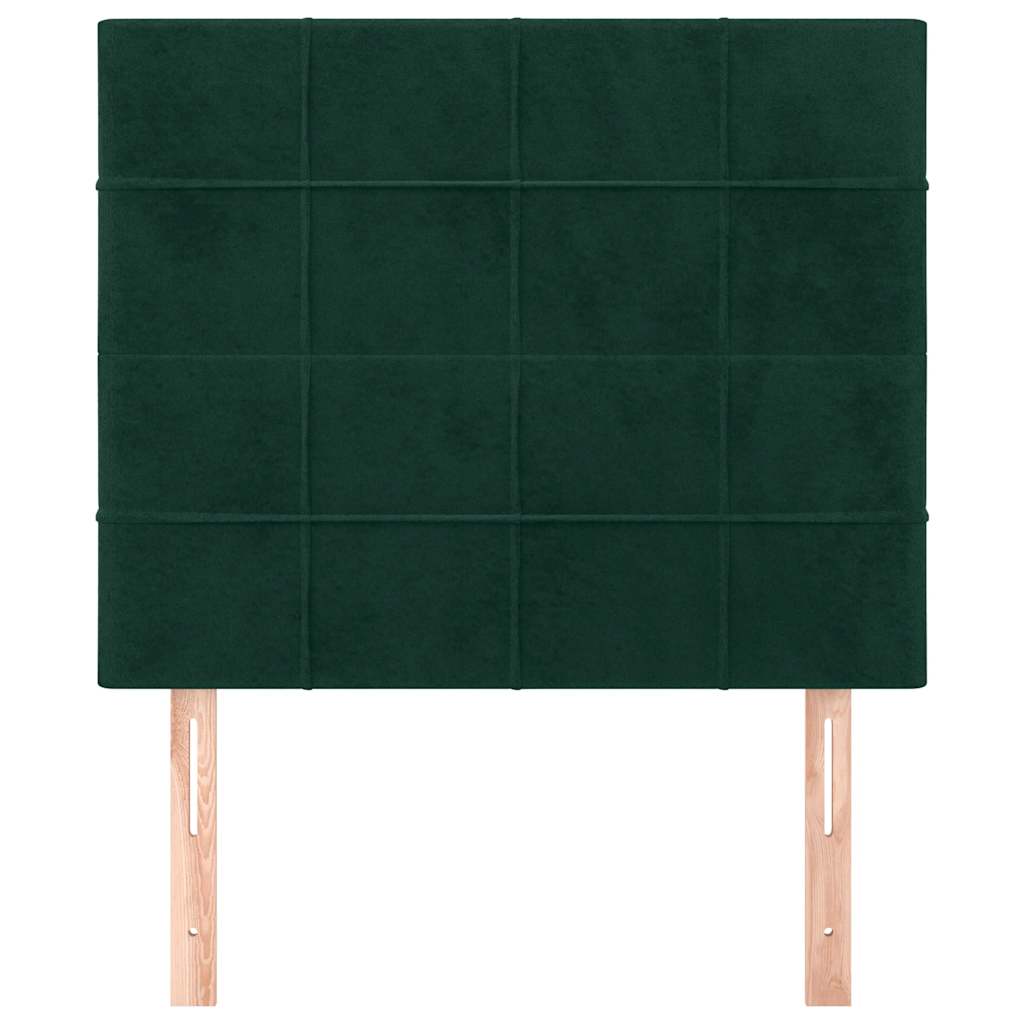 Testiera-Testata-Testiera Decorativa Verde Scuro 80x5x118/128 cm Velluto 922677