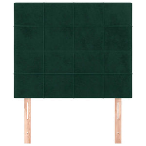 Testiera-Testata-Testiera Decorativa Verde Scuro 80x5x118/128 cm Velluto 922677
