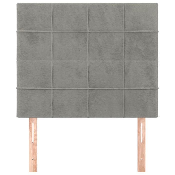 Testiera-Testata Decorativa Grigio Chiaro 90x5x118/128 cm Velluto 956901