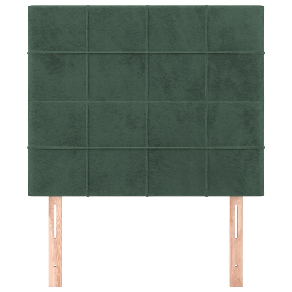 Testiere 2 pz Verde Scuro 100x5x78/88 cm in Velluto 3116377