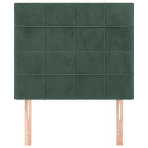 Testiere 2 pz Verde Scuro 100x5x78/88 cm in Velluto 3116377