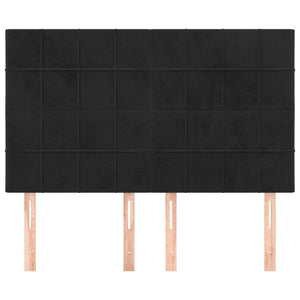 Testiere 4 pz Nere 72x5x78/88 cm in Velluto