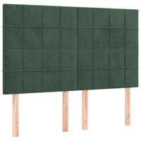 Testiere 4 pz Verde Scuro 72x5x78/88 cm in Velluto 3116383
