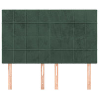 Testiere 4 pz Verde Scuro 72x5x78/88 cm in Velluto 3116383