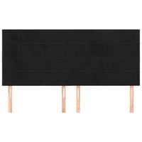 Testiera 4 pz Nera 90x5x78/88 cm in Velluto 3116394