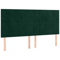 Testiera-Testata-Testiera Decorativa Verde Scuro 200x5x118/128 cm Velluto 768448