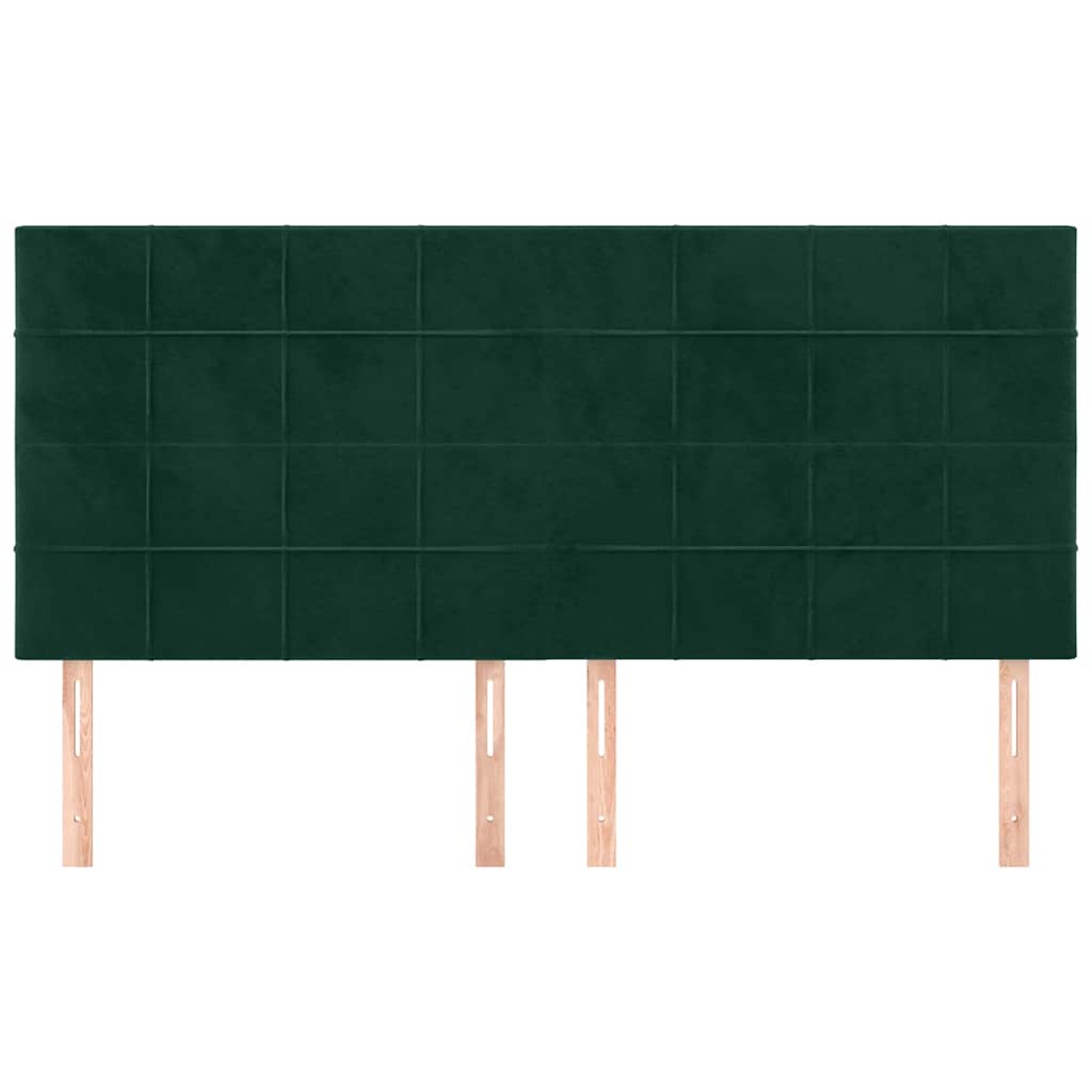 Testiera-Testata-Testiera Decorativa Verde Scuro 200x5x118/128 cm Velluto 768448