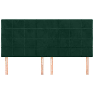 Testiera-Testata-Testiera Decorativa Verde Scuro 200x5x118/128 cm Velluto 768448