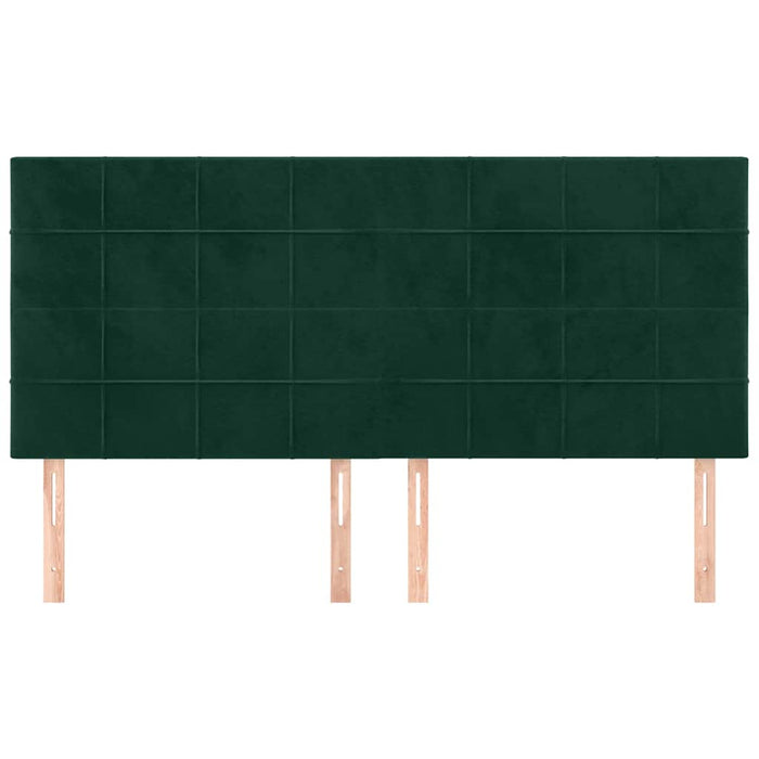 Testiera-Testata-Testiera Decorativa Verde Scuro 200x5x118/128 cm Velluto 768448