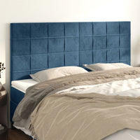Testiere 4 pz Blu Scuro 100x5x78/88 cm in Velluto 3116402