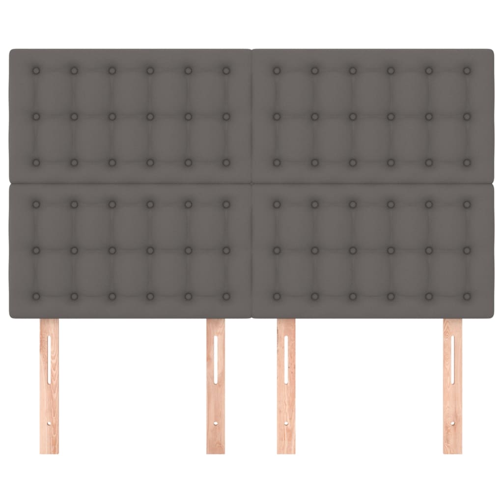 Testiere 4 pz Grigie 72x5x78/88 cm in Similpelle 3116426