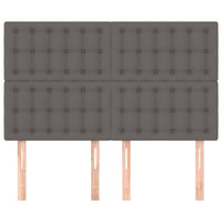 Testiere 4 pz Grigie 72x5x78/88 cm in Similpelle 3116426