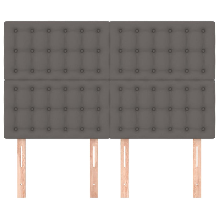 Testiere 4 pz Grigie 72x5x78/88 cm in Similpelle 3116426